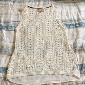 Skies Are Blue Cream Crochet Tank Top